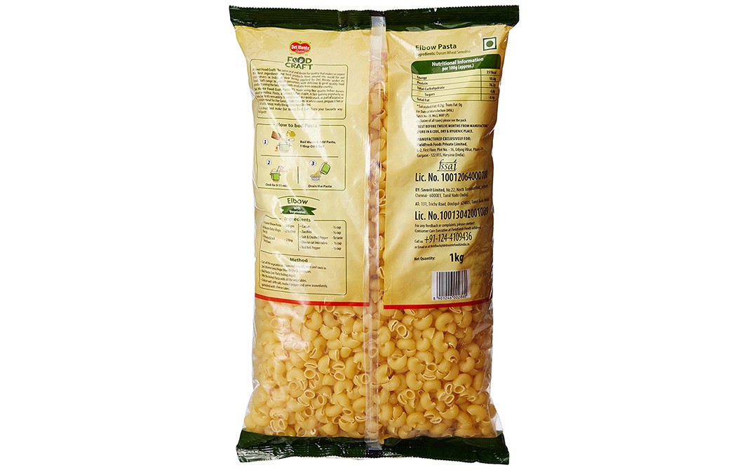 Del Monte Food Craft Elbow Pasta   Pack  1 kilogram
